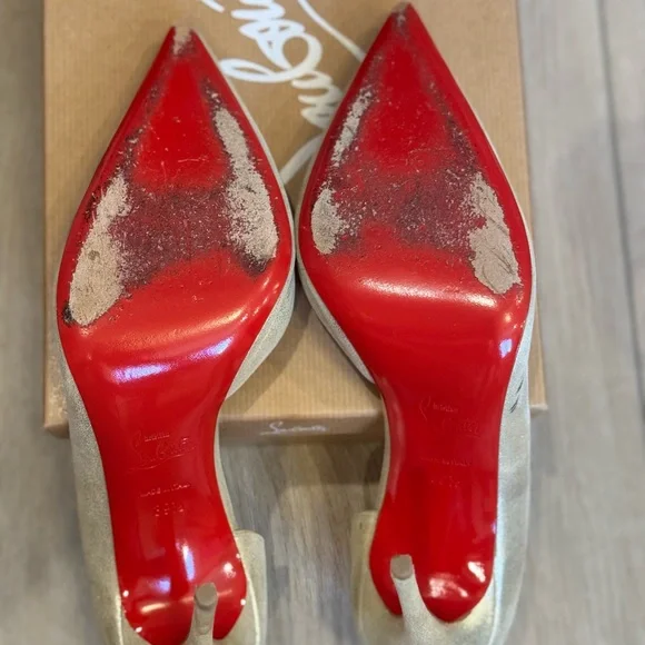Christian Louboutin Gold Heeled Pumps for Special Occasions
